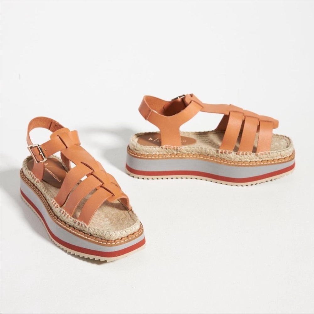 NWOT Anthropologie Sporty Platform Sandals sz 38
